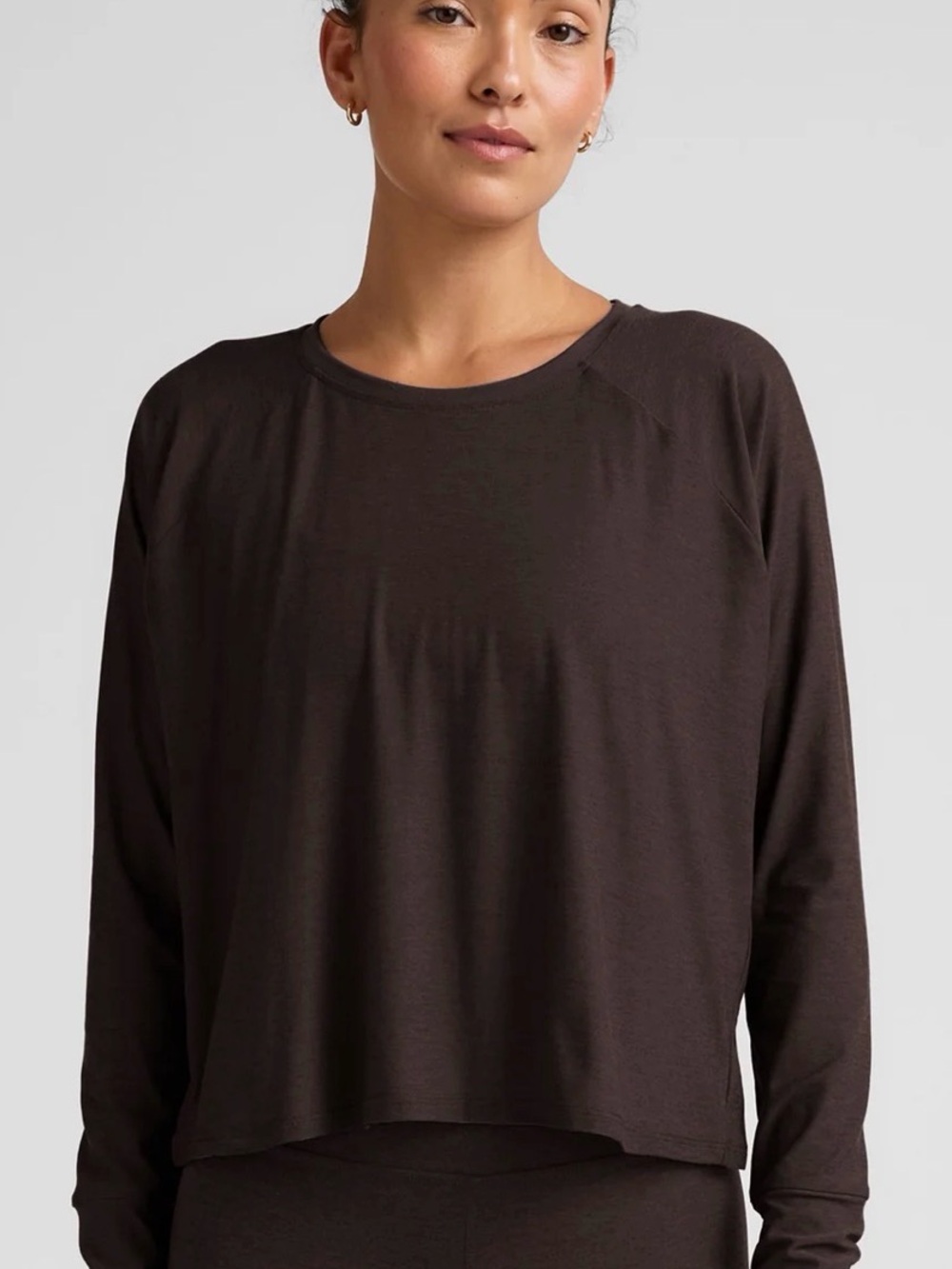NWT Beyond Yoga Featherweight Daydreamer Pullover - Medium Dark Chocolate Brown